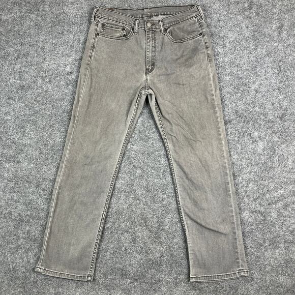 Levi's 514 Jeans Mens Size 34x30 Gray Straight Leg Classic Fit Stretch Denim - Picture 1 of 10
